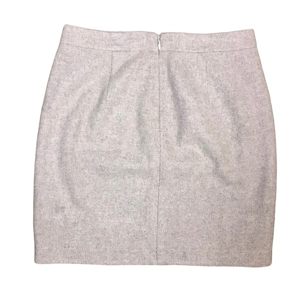 J. Crew Double Notch Wool Blend Mini Skirt in Oatmeal Size 00 - Picture 2 of 7